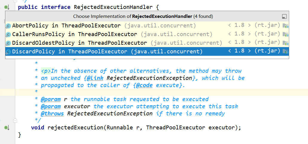 RejectedExecutionHandler实现类
